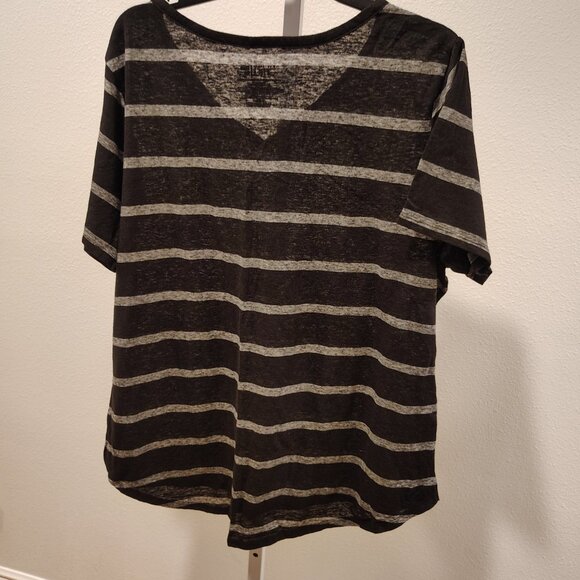 Time and Tru Top Women's Plus Size Short Sleeve Top Size XXL Striped Black - Picture 10 of 10